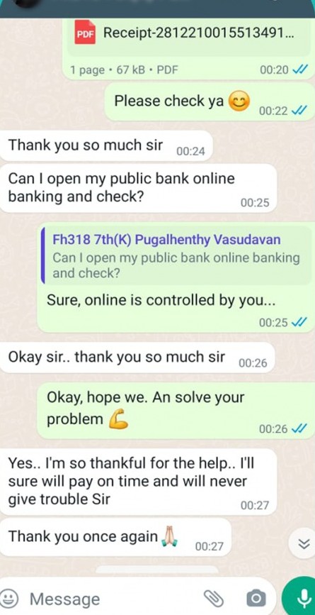 WhatsApp conversation with ATOZ Capitals customer