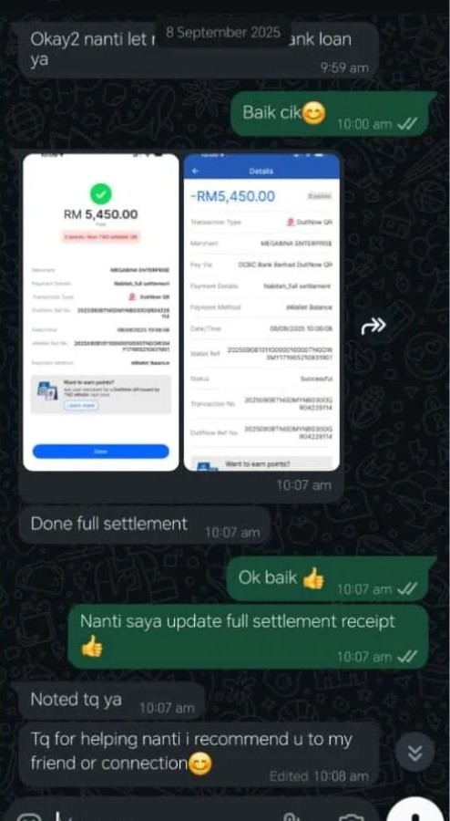 WhatsApp conversation with ATOZ Capitals customer